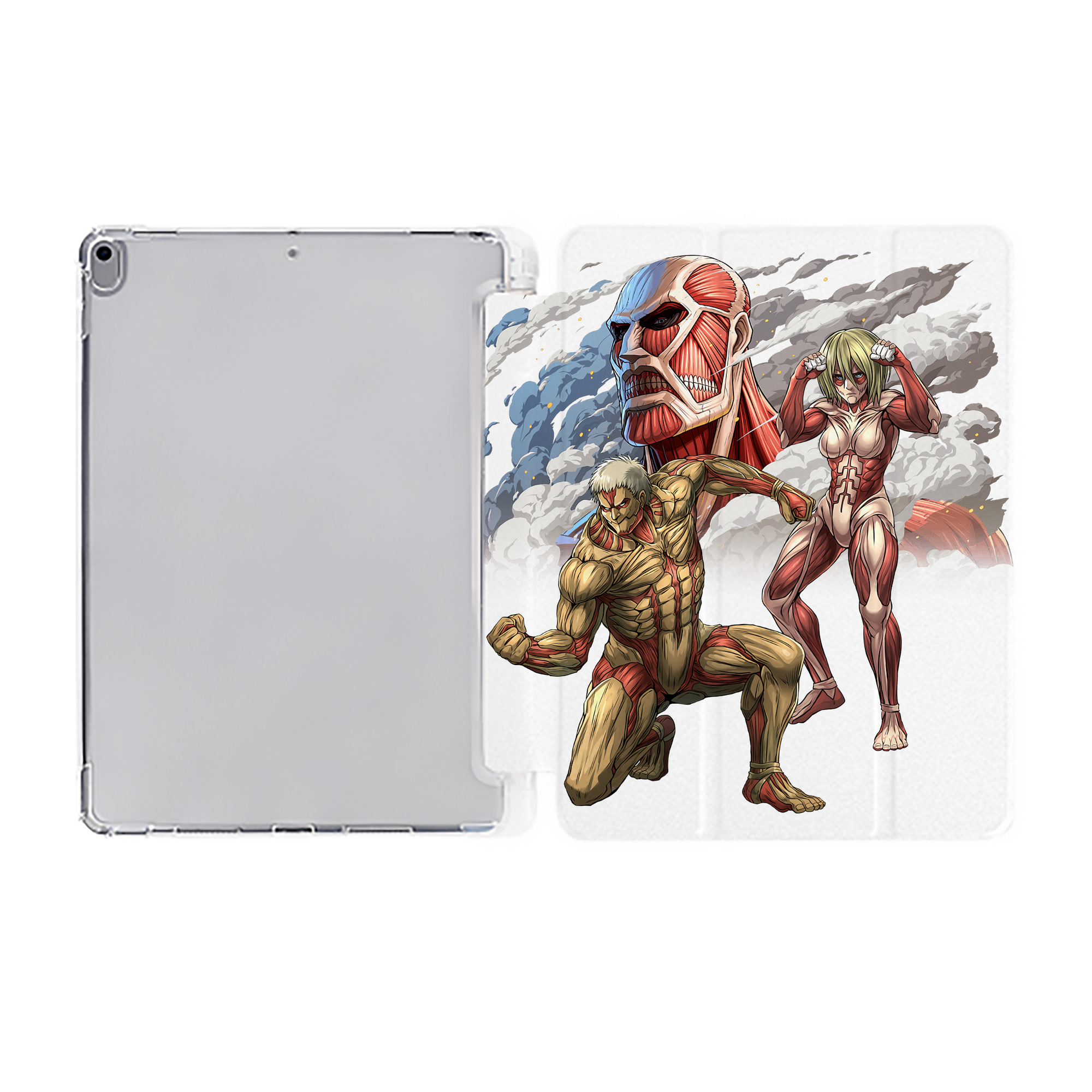 （画像用） 進撃の巨人 Attack on Titan IPad ケース ペン収納付き 三つ折りスタンド PUレザー×シリコン 対応機種9.5/10.5/10.9インチ